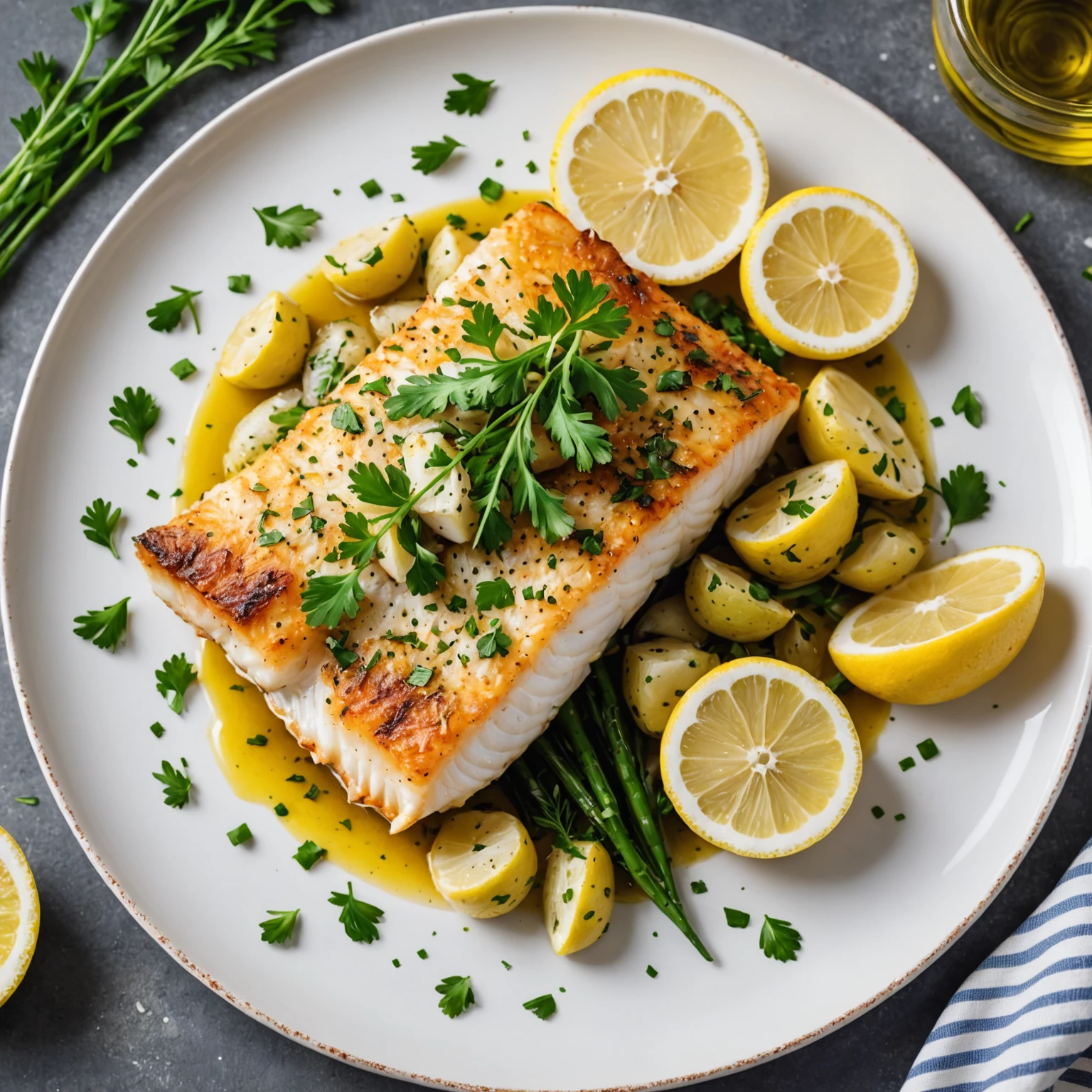 Air Fryer Herbed Lemon Garlic Cod Fillets