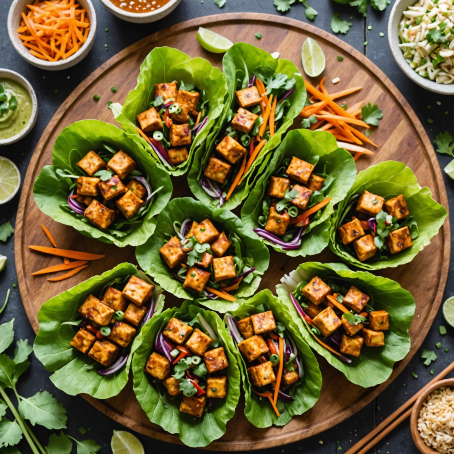 Air Fryer Thai-Inspired Crispy Tofu Lettuce Wraps