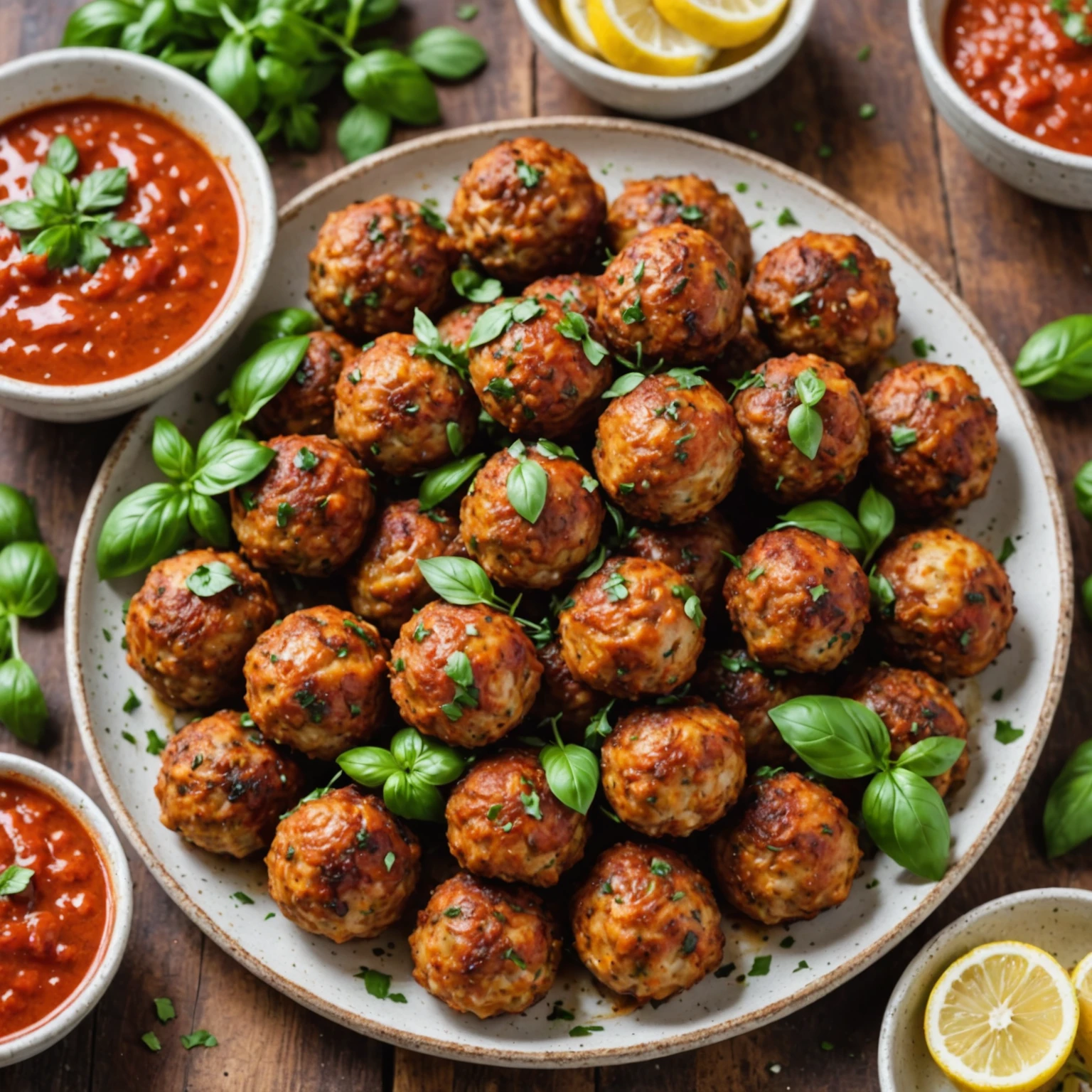 Air Fryer Crispy Herb-Crusted Turkey Meatballs