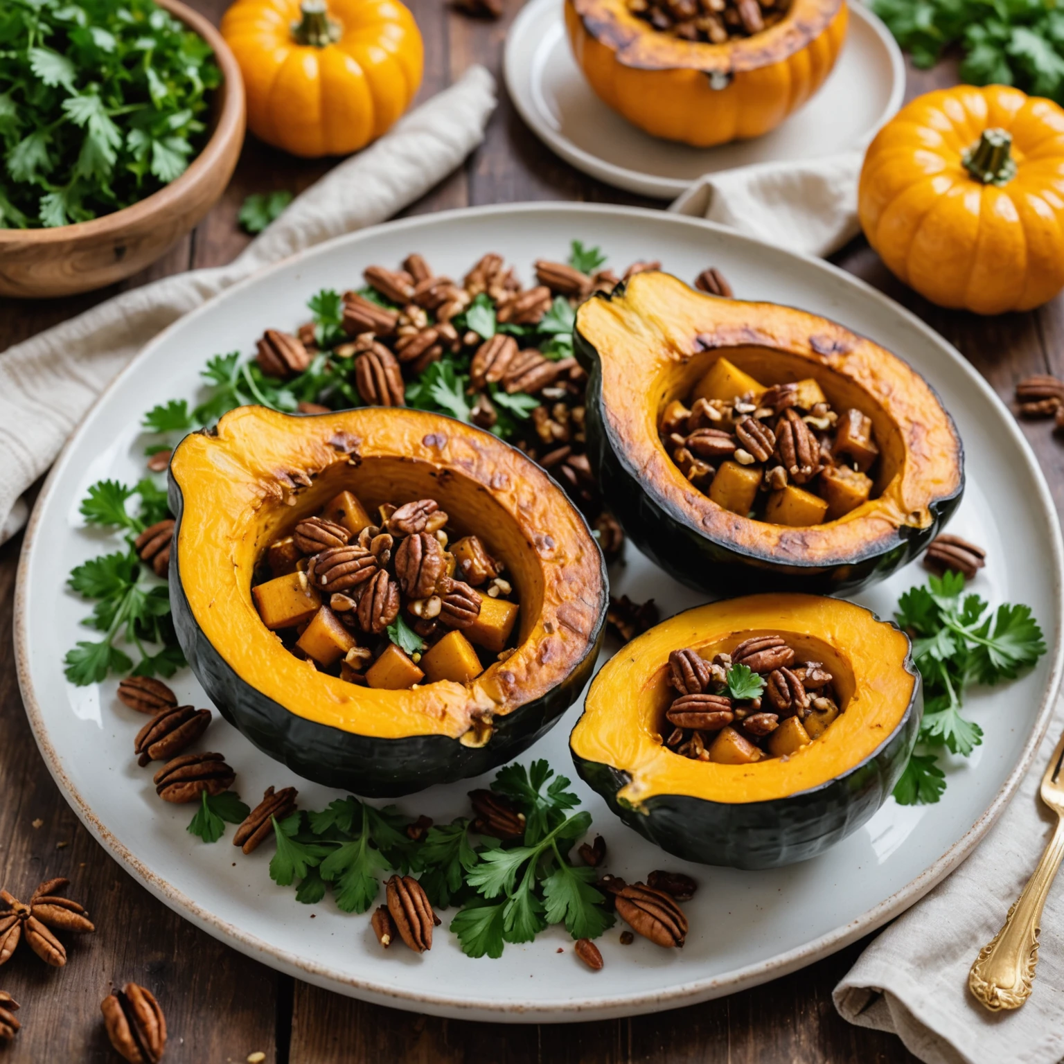Air Fryer Maple Cinnamon Roasted Acorn Squash