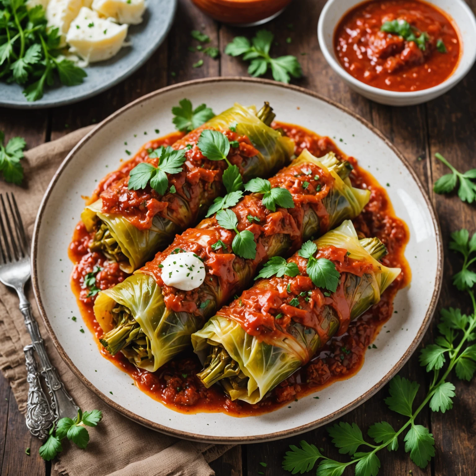 Air Fryer Mediterranean Stuffed Cabbage Rolls