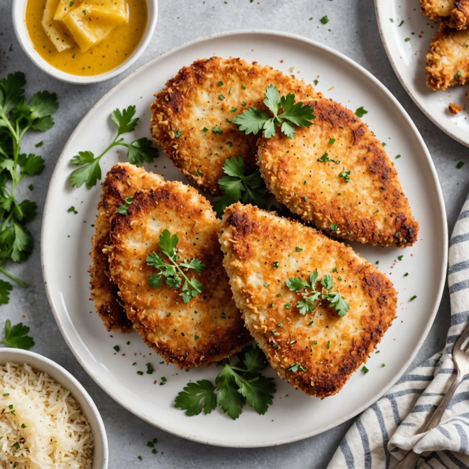 Air Fryer Crispy Parmesan Crusted Chicken Cutlets