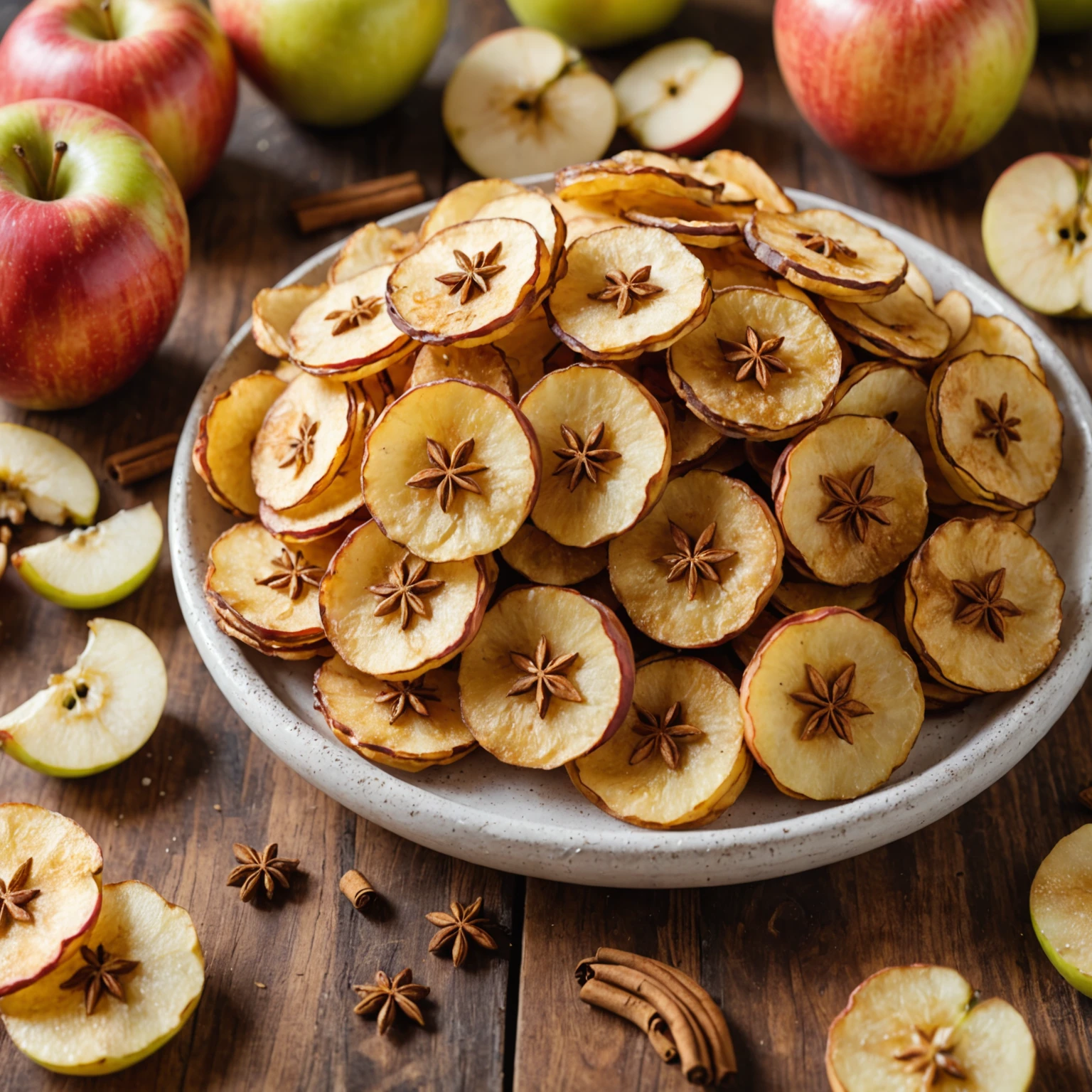 Air Fryer Crispy Baked Apple Chips with Cinnamon Sugar