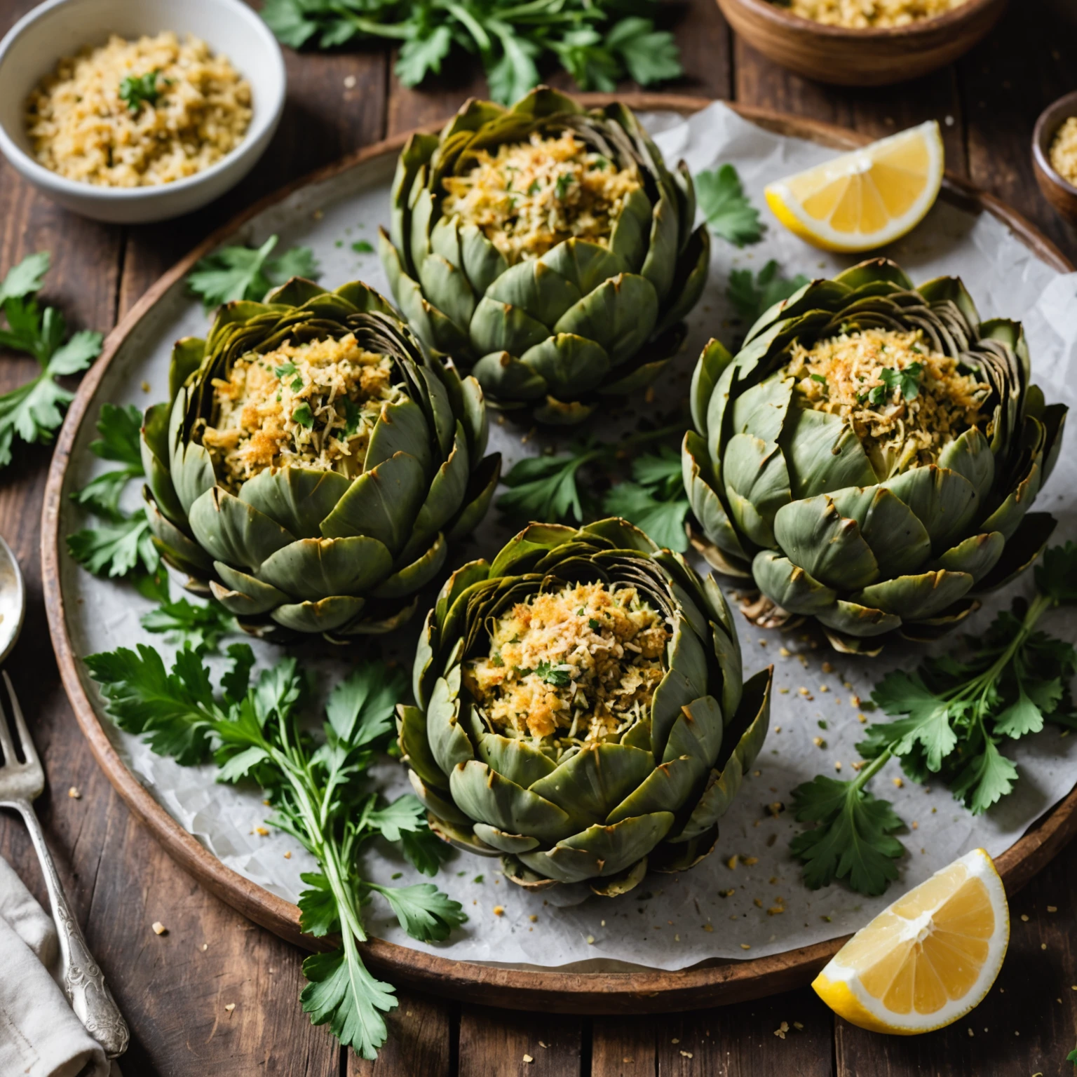 Air Fryer Italian-Style Stuffed Artichokes with Garlic and Parmesan