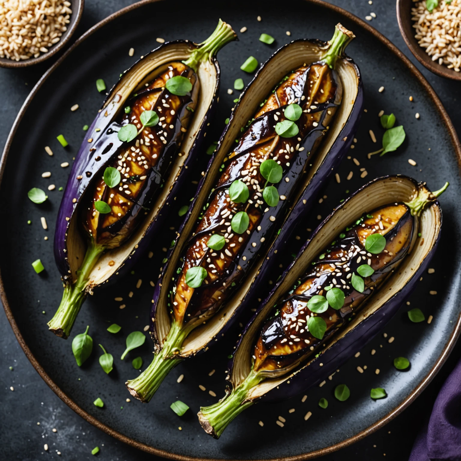Air Fryer Japanese Miso-Glazed Eggplant