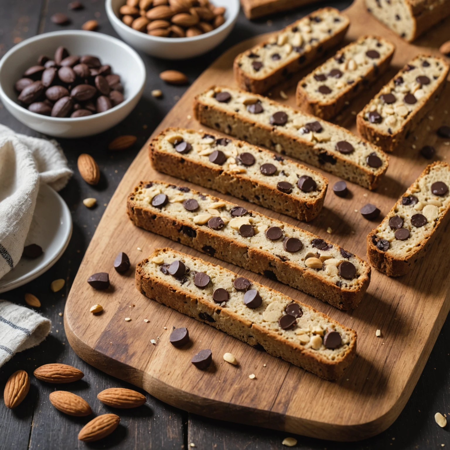 Air Fryer Almond Flour Chocolate Chip Biscotti