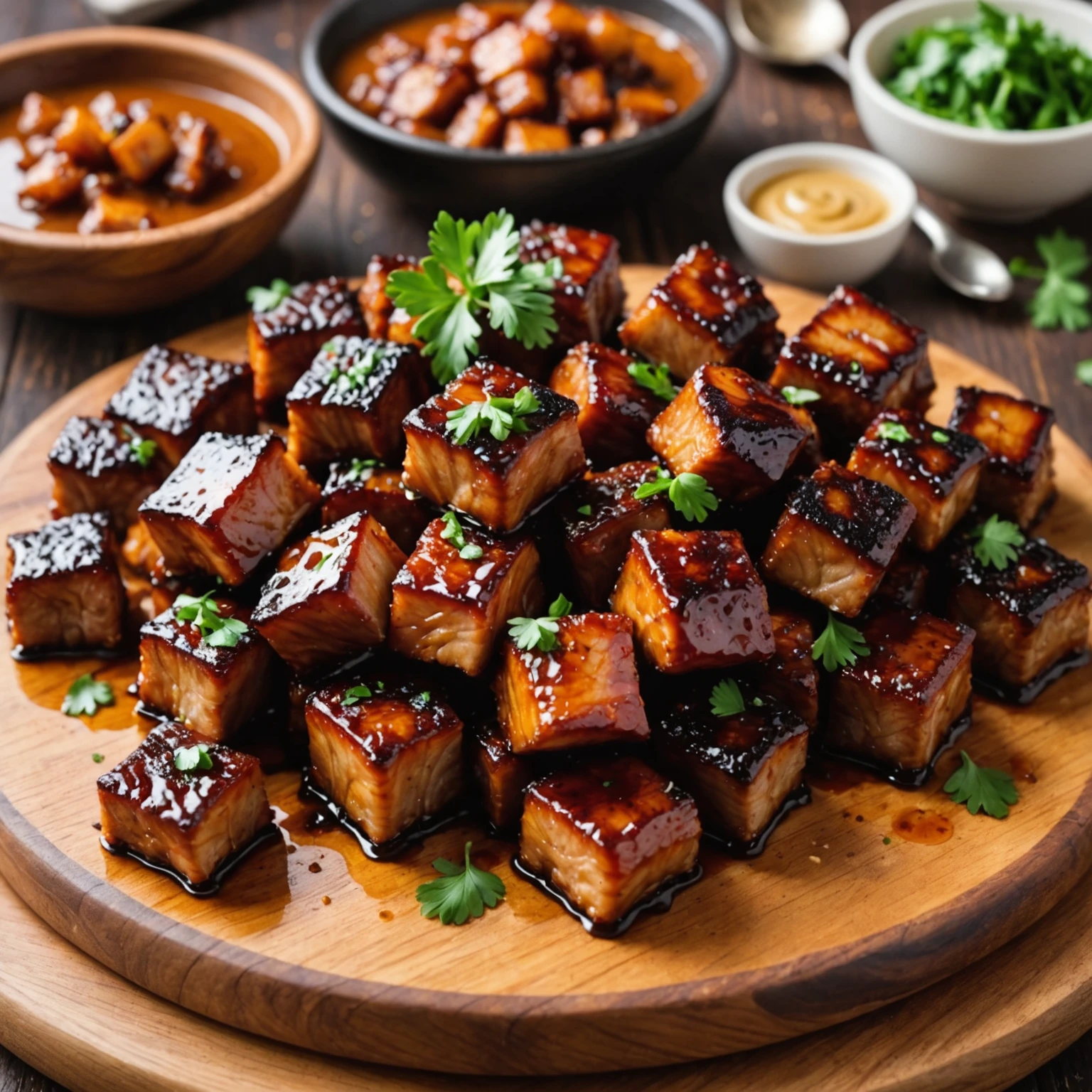 Air Fryer Maple Mustard Glazed Pork Belly Burnt Ends