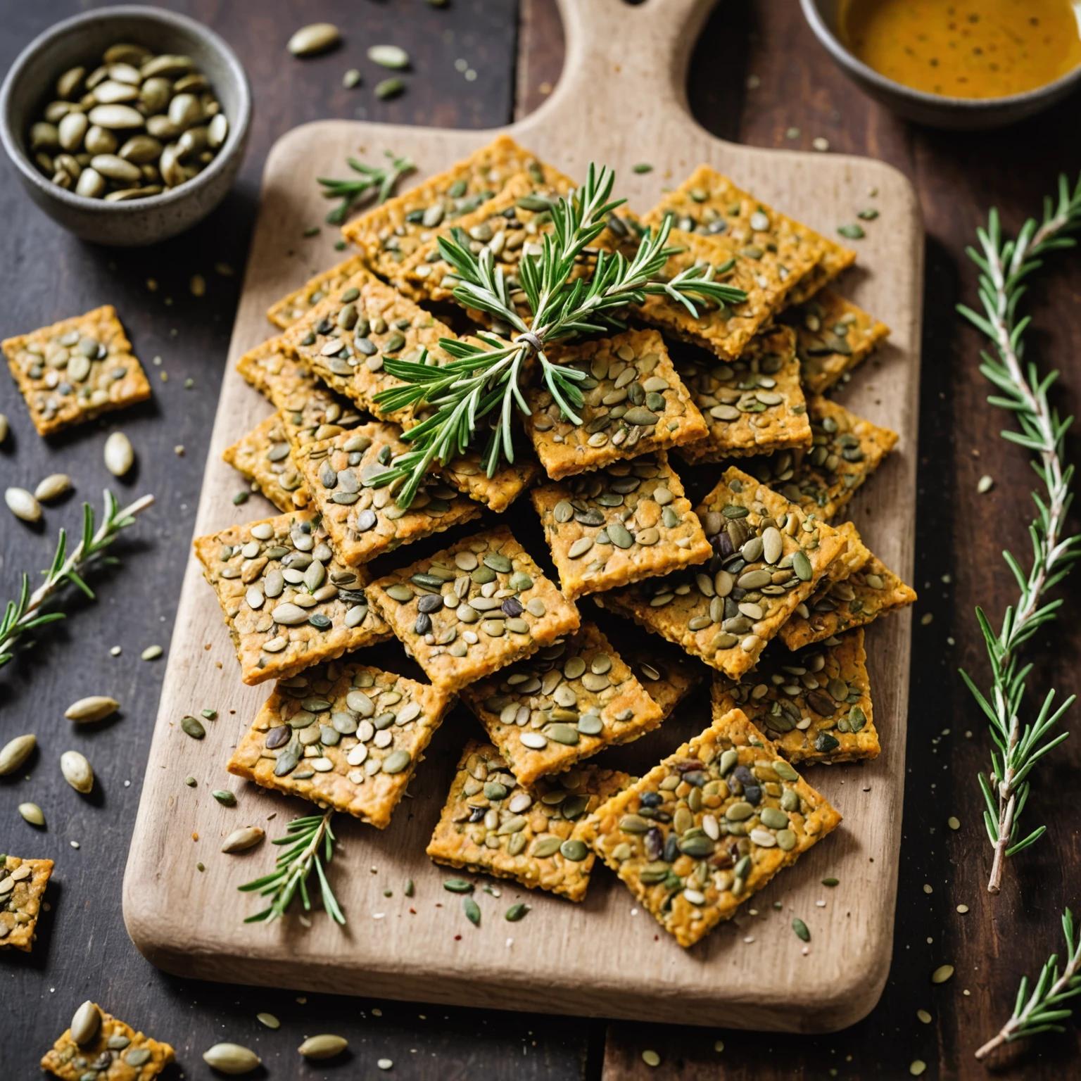 Air Fryer Paleo Pumpkin Seed and Herb Crackers