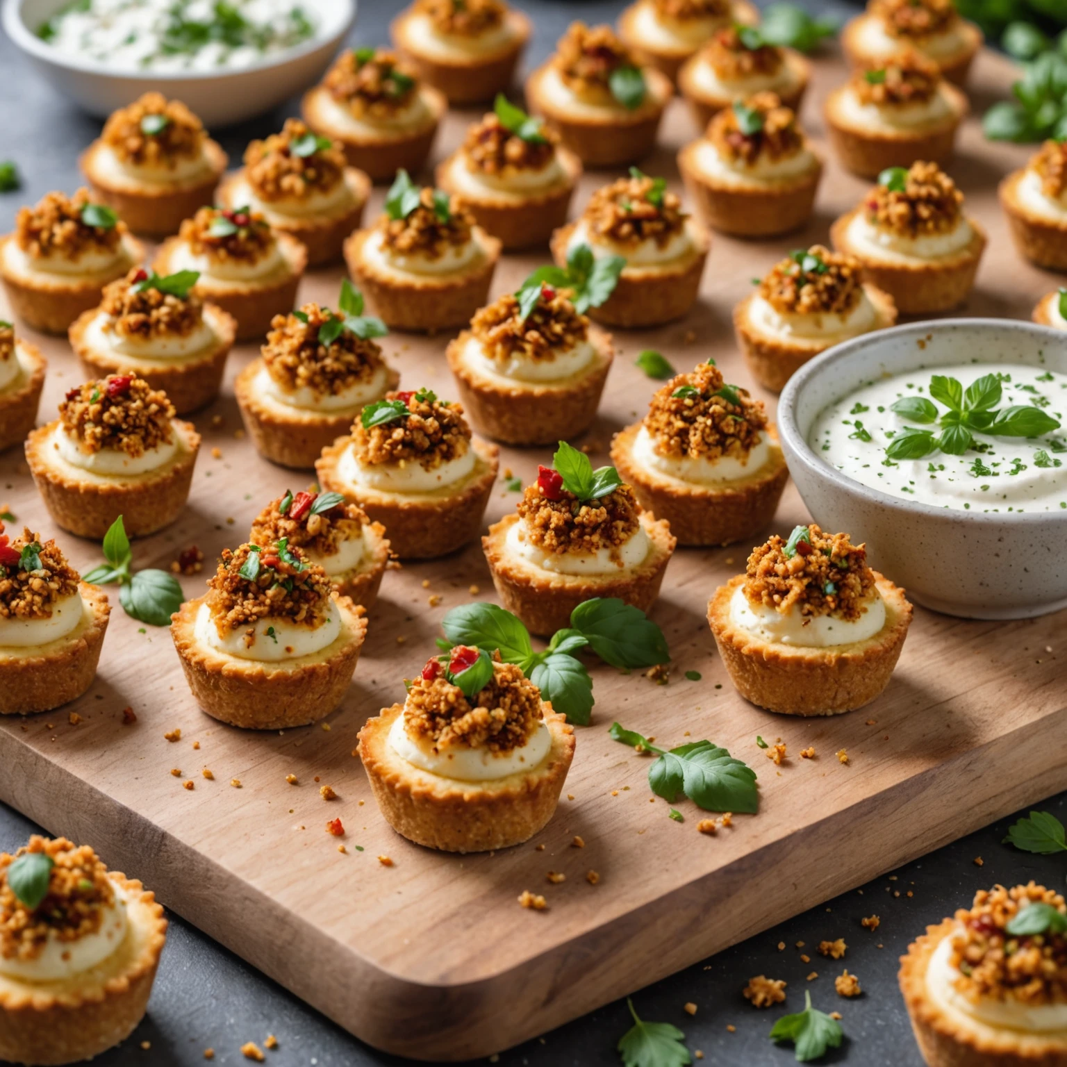 Air Fryer Mini Savory Cheesecake Bites with Sun-Dried Tomato and Herbs