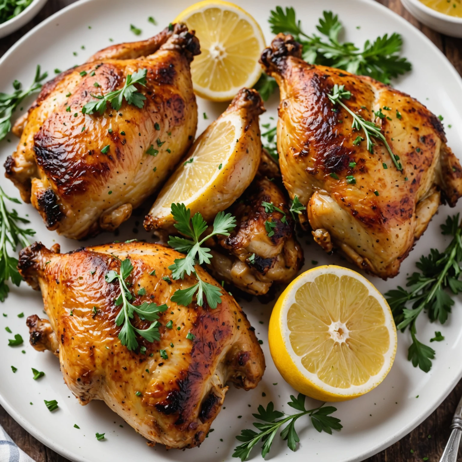 Air Fryer Herb and Garlic Roasted Chicken Thighs with Crispy Skin