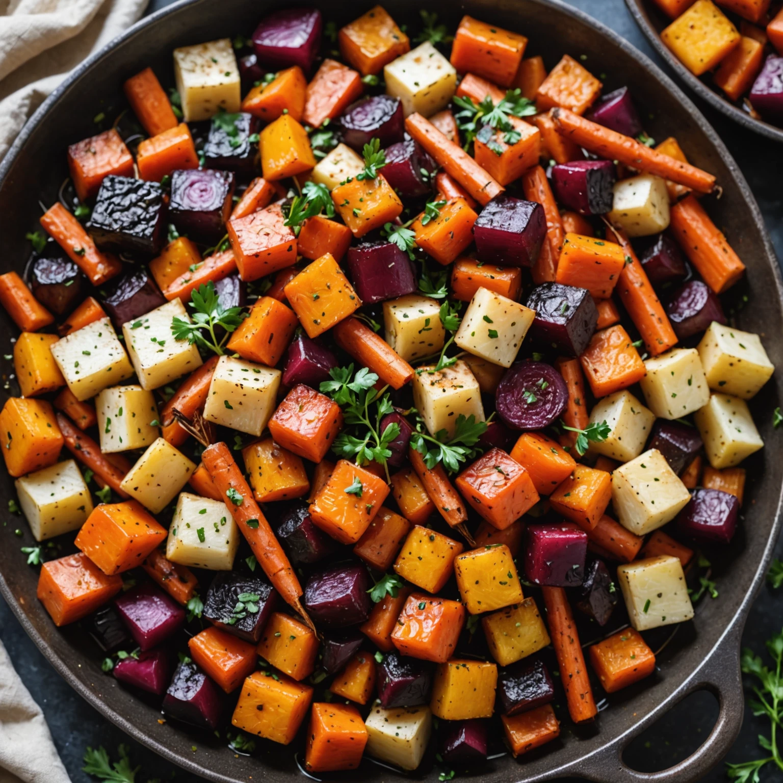 Air Fryer Maple Glazed Roasted Root Vegetable Medley