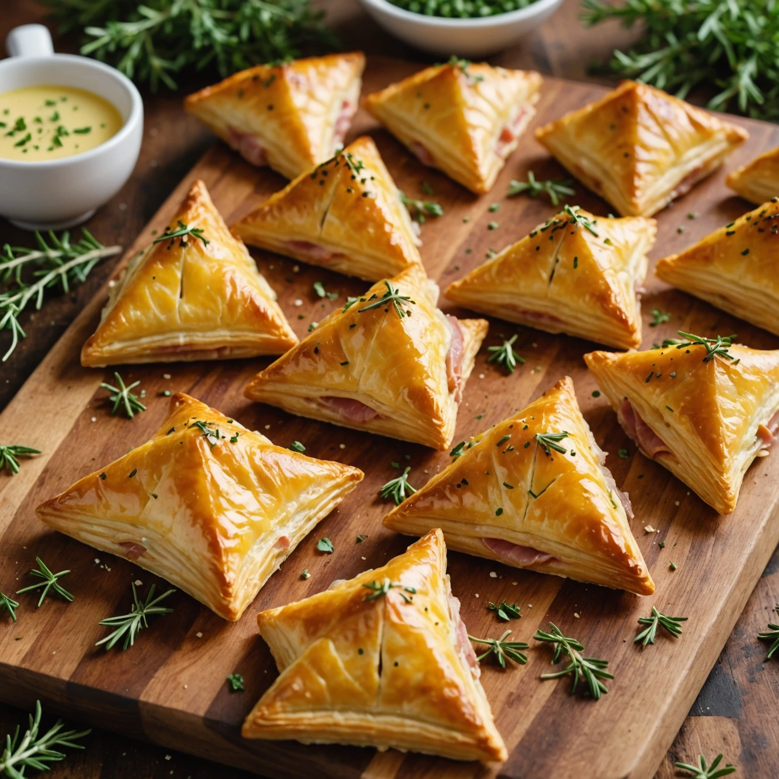 Air Fryer Holiday Glazed Ham and Cheese Puff Pastry Bites