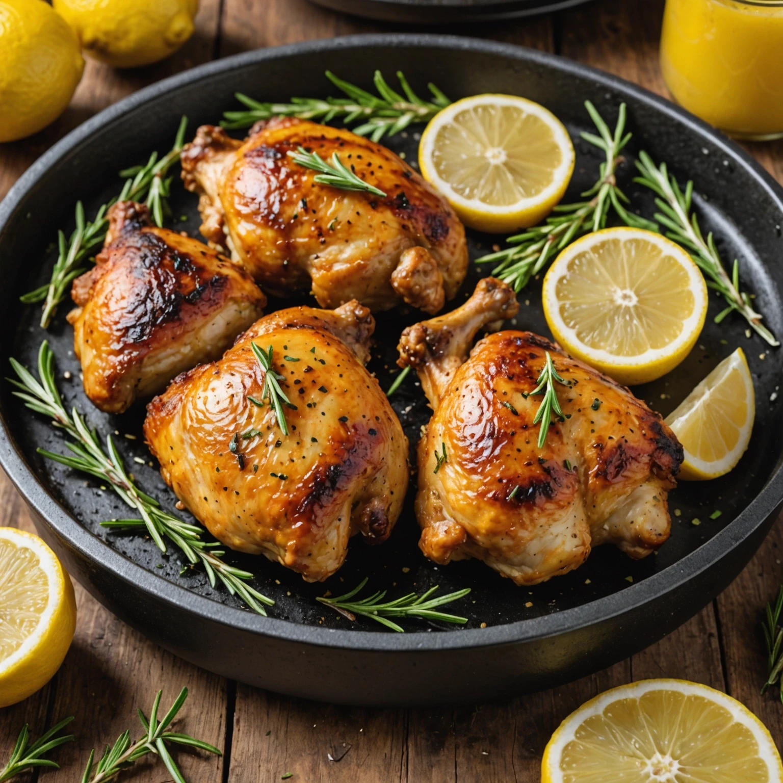 Air Fryer Freezer-Friendly Lemon Herb Chicken Thighs with Garlic and Rosemary