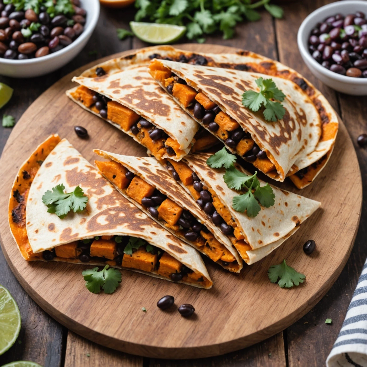 Air Fryer Sweet Potato and Black Bean Quesadillas
