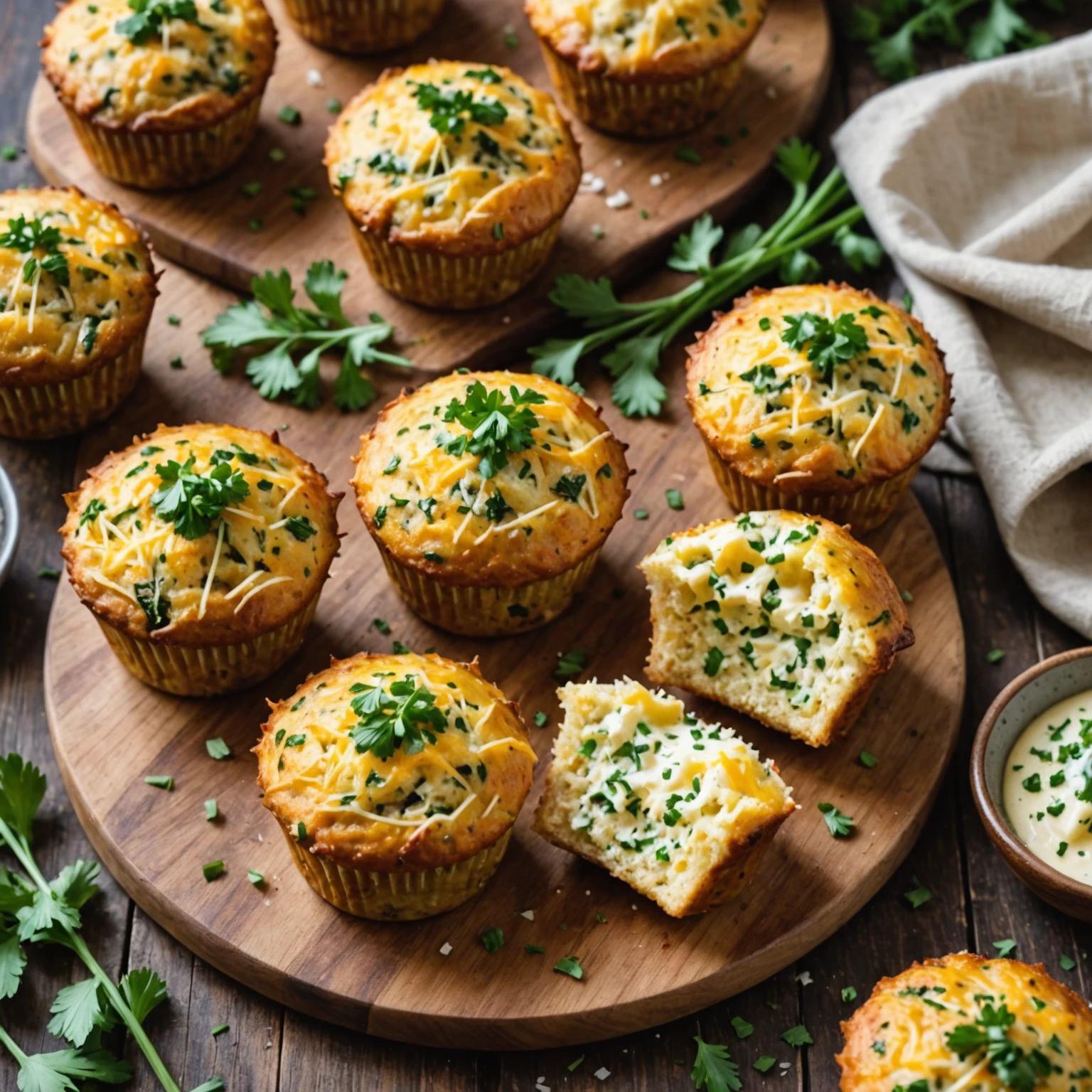 Air Fryer Savory Herb and Cheese Breakfast Muffins