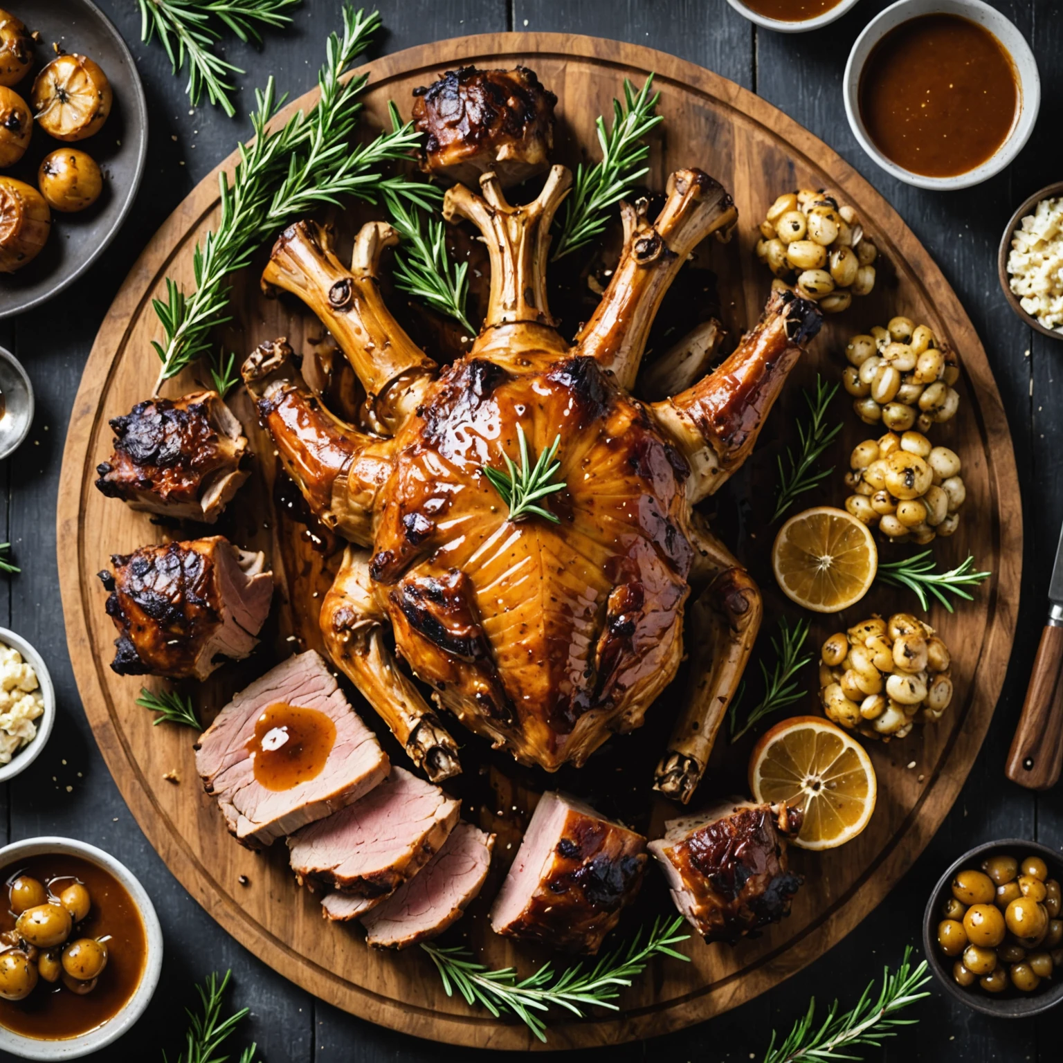 Air Fryer Holiday Glazed Pork Crown Roast with Rosemary and Garlic