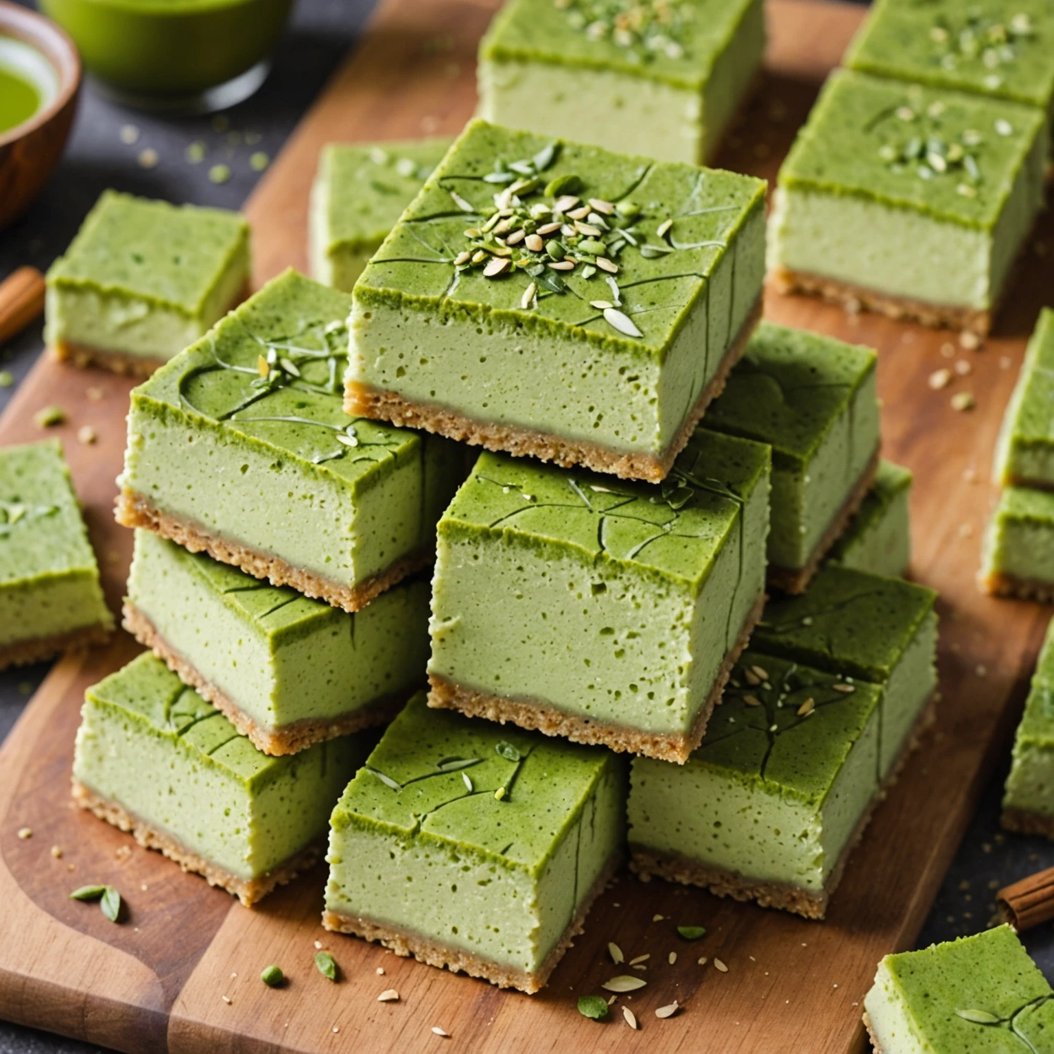 Air Fryer Vegan Matcha Green Tea Cheesecake Bars