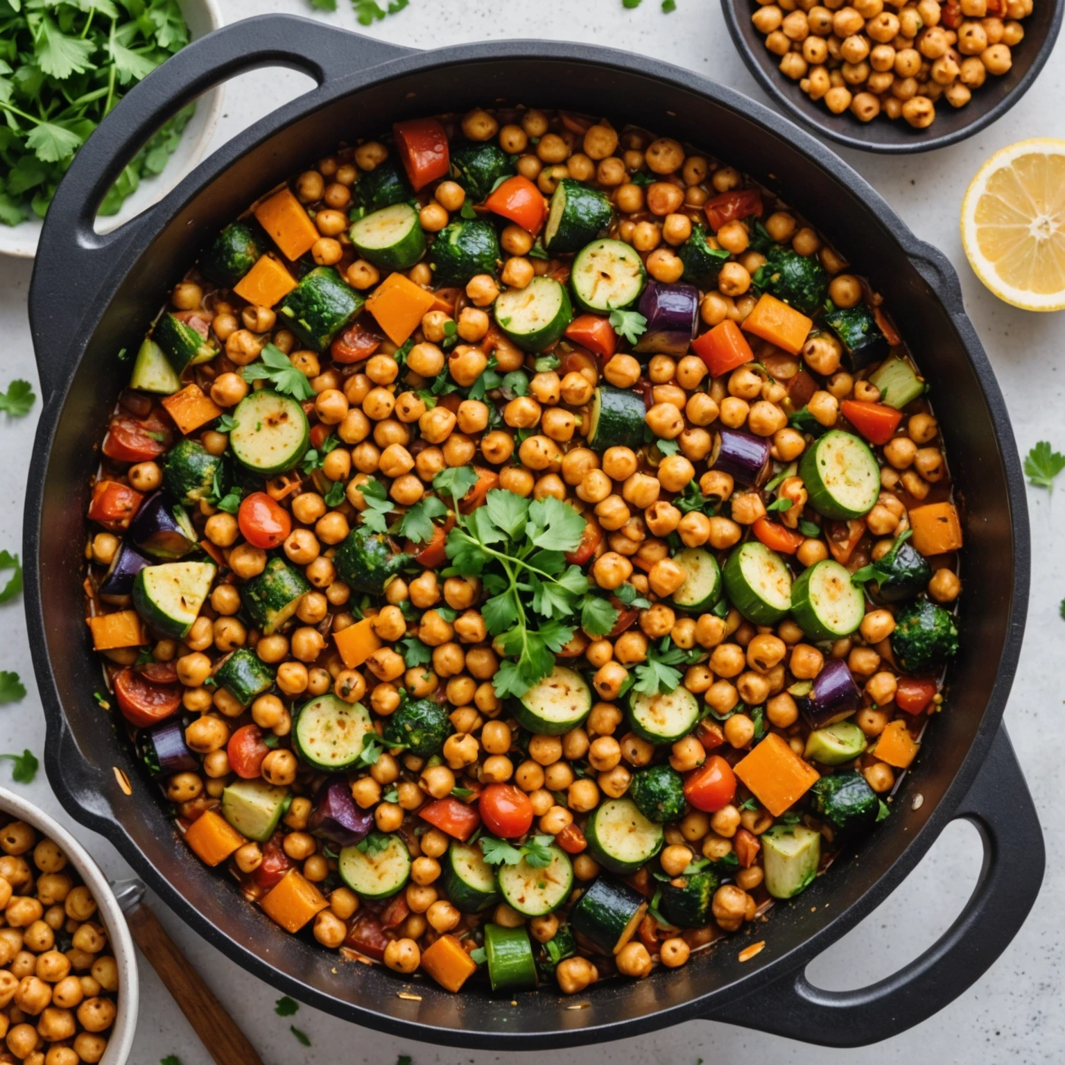 Air Fryer Mediterranean One-Pot Chickpea and Vegetable Tagine