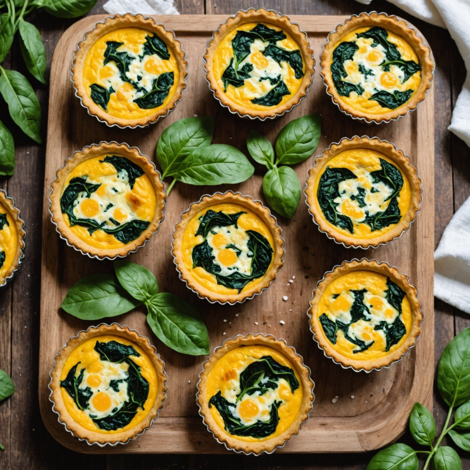 Air Fryer Savory Spinach and Feta Breakfast Quiche Cups