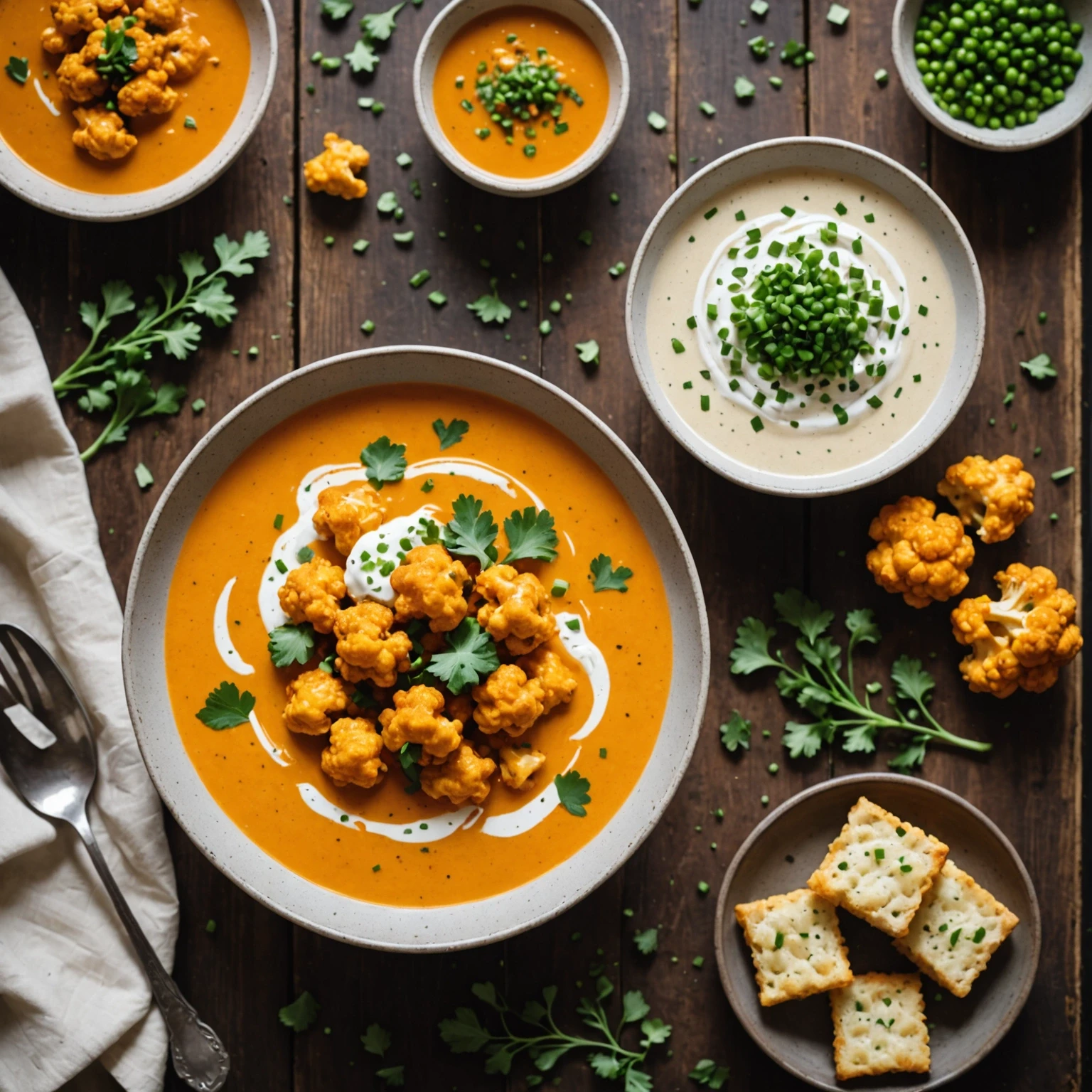 Air Fryer Ketogenic Buffalo Cauliflower Soup