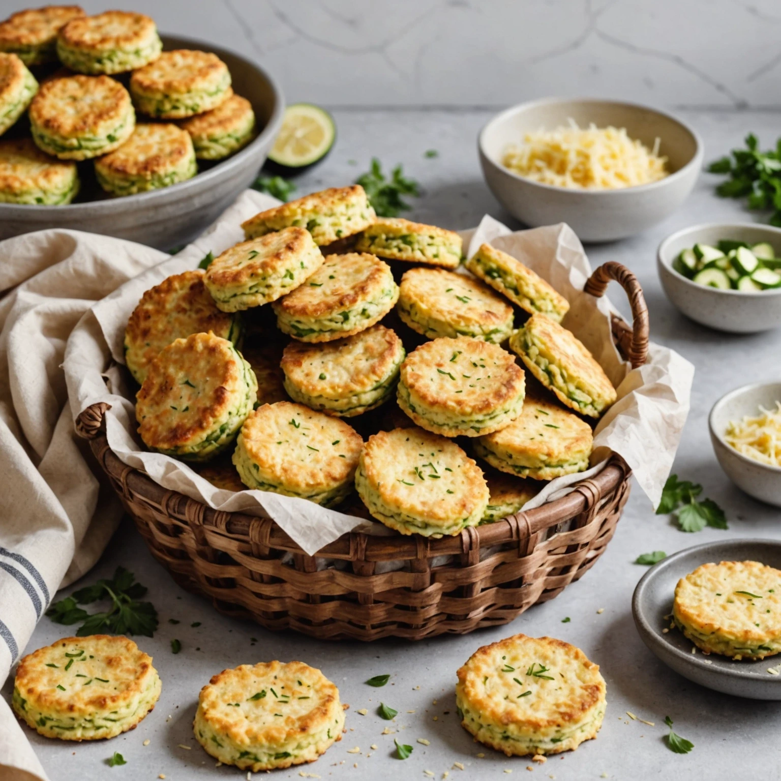 Air Fryer Low-Carb Zucchini and Parmesan Breakfast Biscuits
