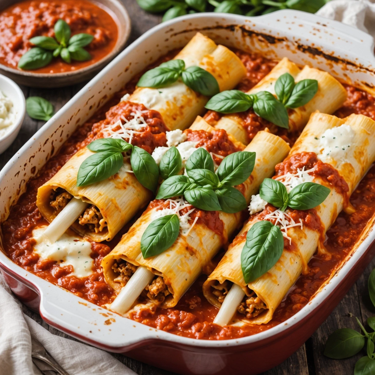 Air Fryer Classic Italian Ricotta and Spinach Stuffed Cannelloni