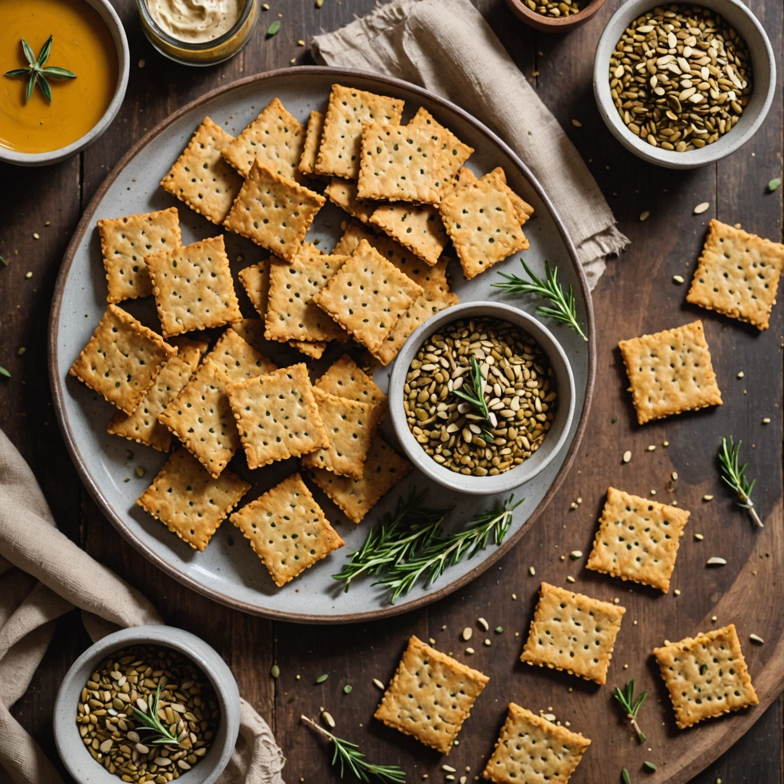Air Fryer Crispy Lentil and Pumpkin Seed Crackers