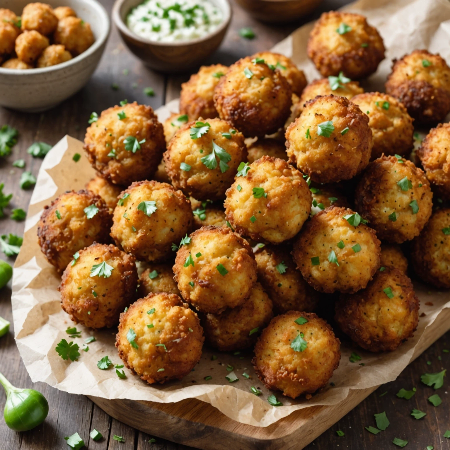 Air Fryer Crispy Keto Cauliflower Hush Puppies