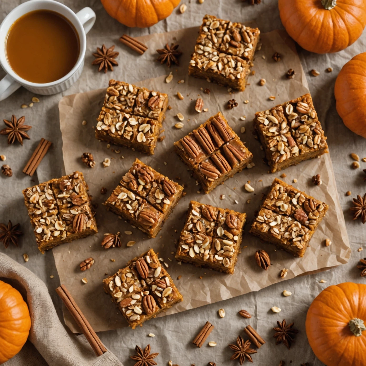 Air Fryer Pumpkin Spice Breakfast Bars with Maple Drizzle