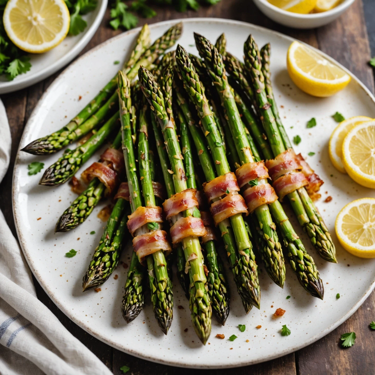 Air Fryer Garlic Parmesan Roasted Asparagus Bundles