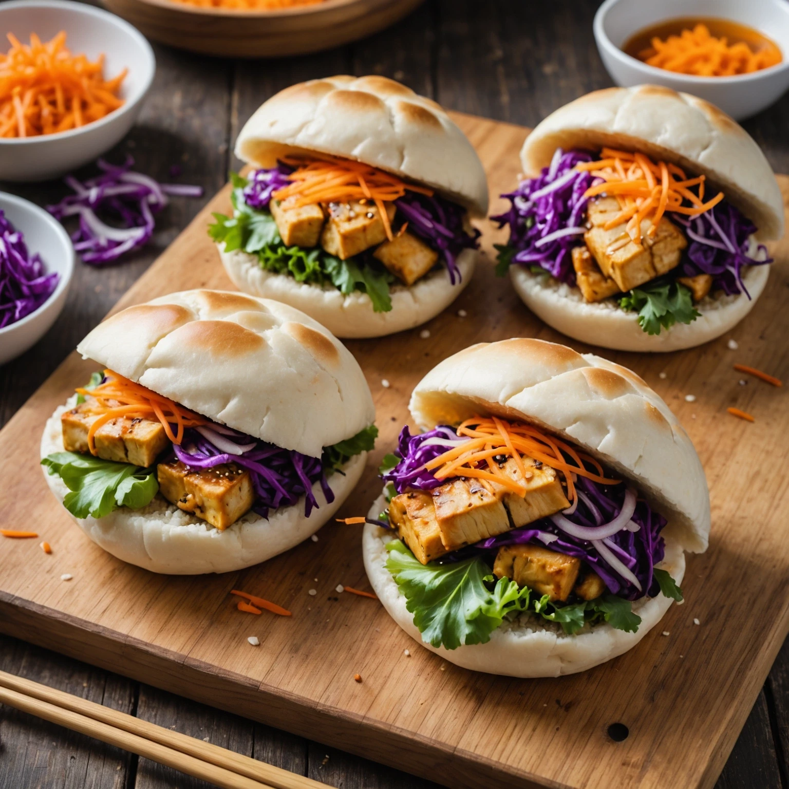 Air Fryer Asian-Inspired Crispy Tofu Bao Buns