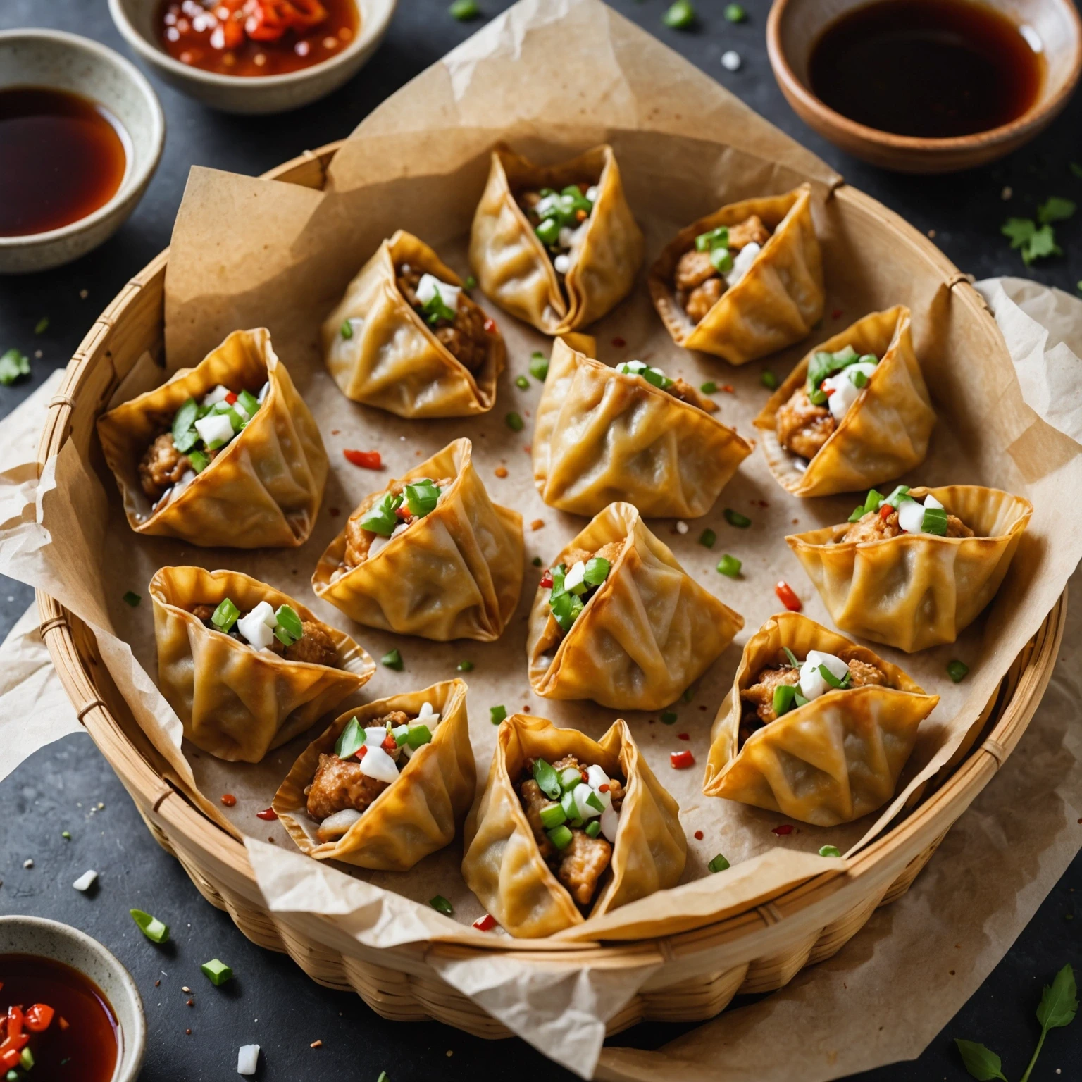 Air Fryer Asian Inspired Savory Tofu and Shiitake Mushroom Potsticker Dumplings