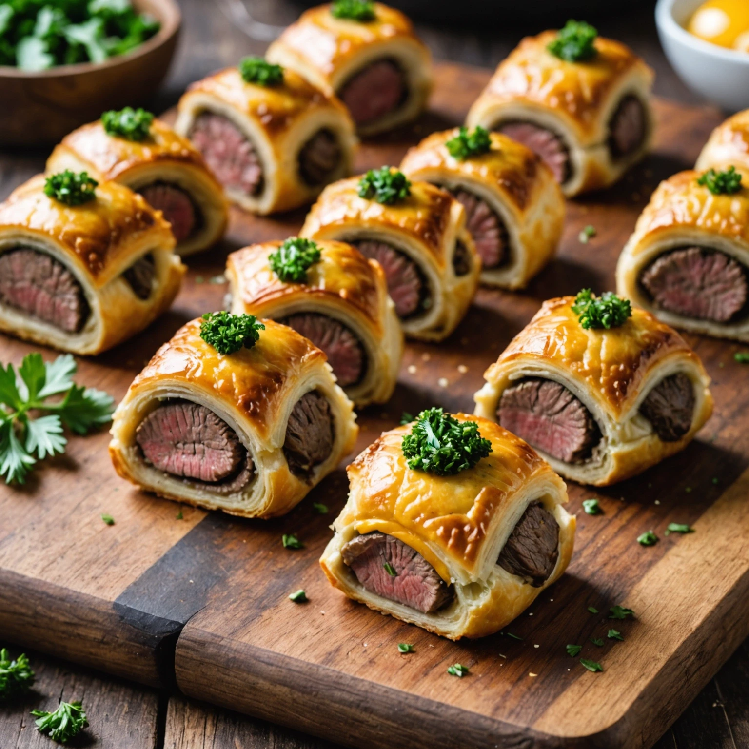 Air Fryer Beef Wellington Bites with Mushroom Duxelles