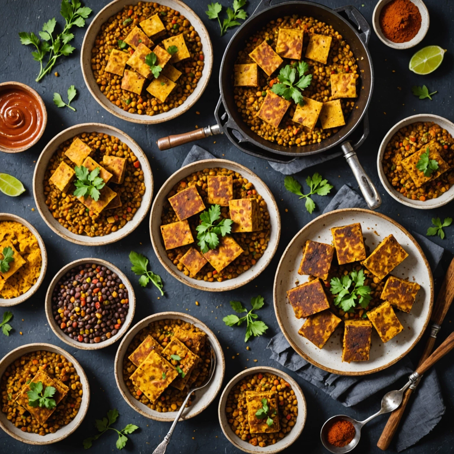 Air Fryer Spiced Ethiopian Lentil and Injera Breakfast Bars