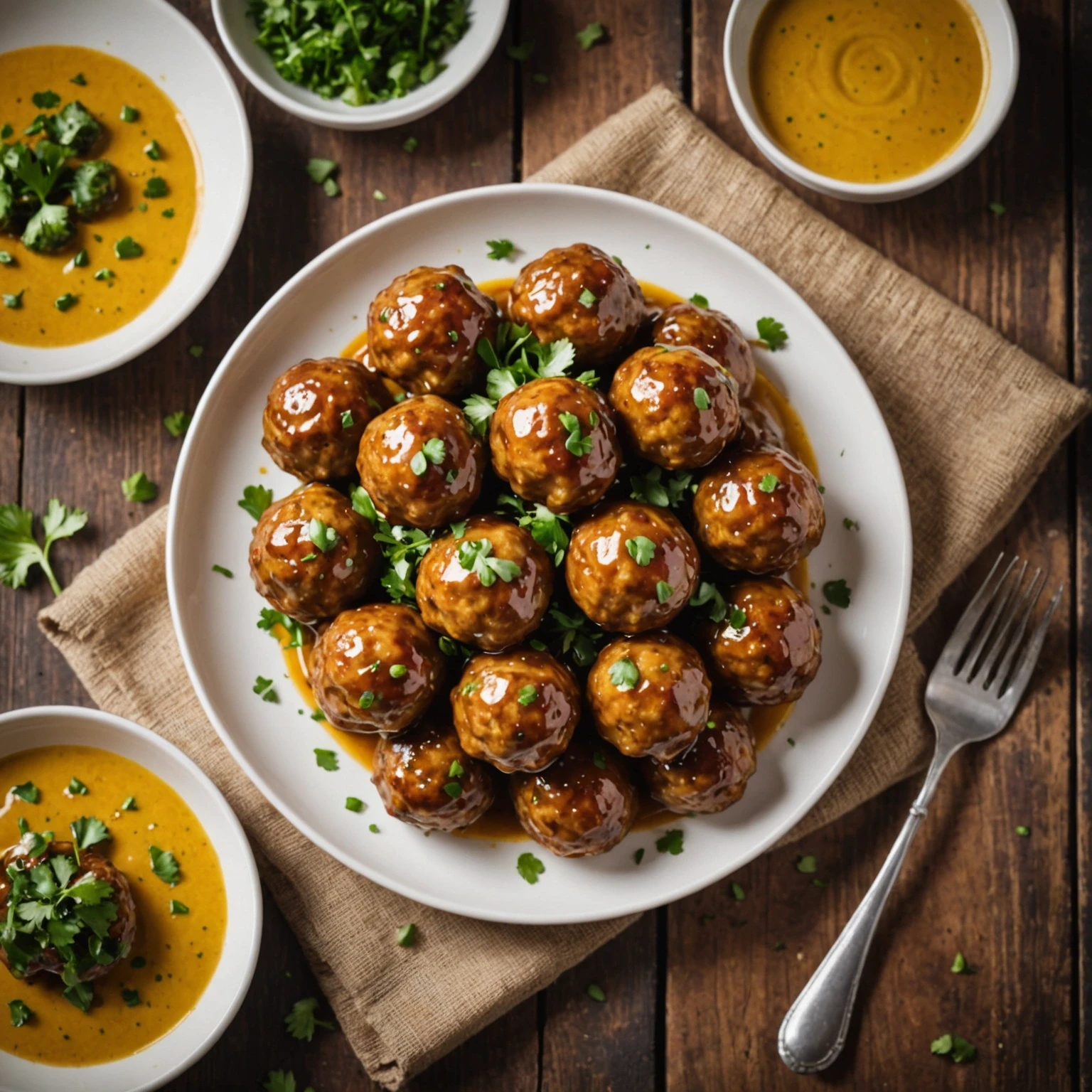 Air Fryer Kid-Friendly Honey Mustard Glazed Pork Meatballs
