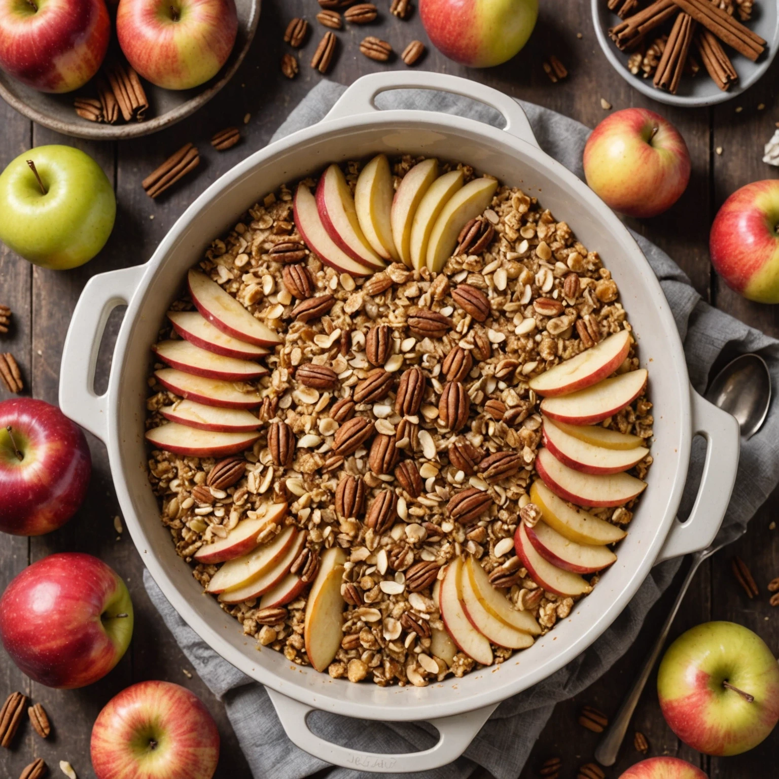 Air Fryer Holiday Spiced Apple and Pear Crisp with Oat Topping