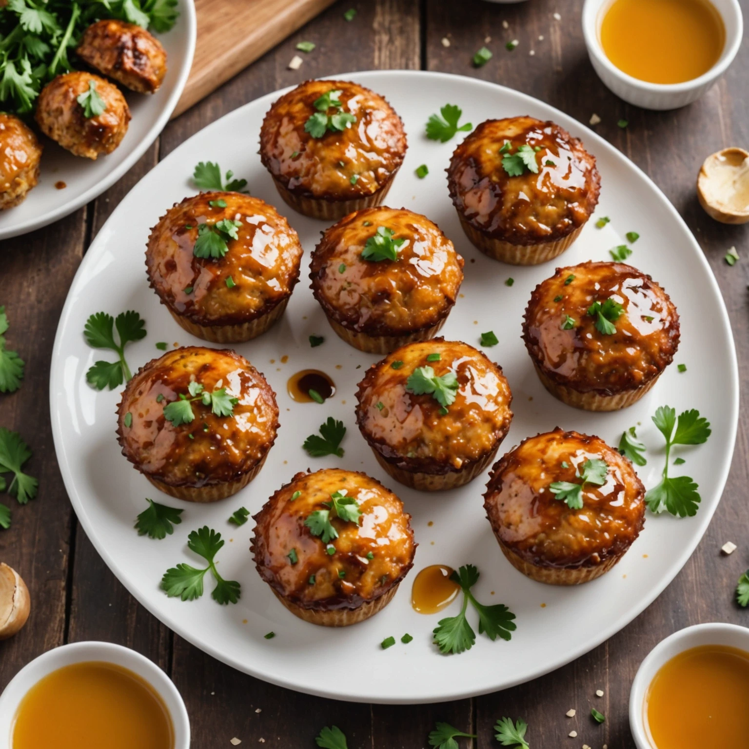 Air Fryer Honey Garlic Glazed Chicken Meatloaf Muffins