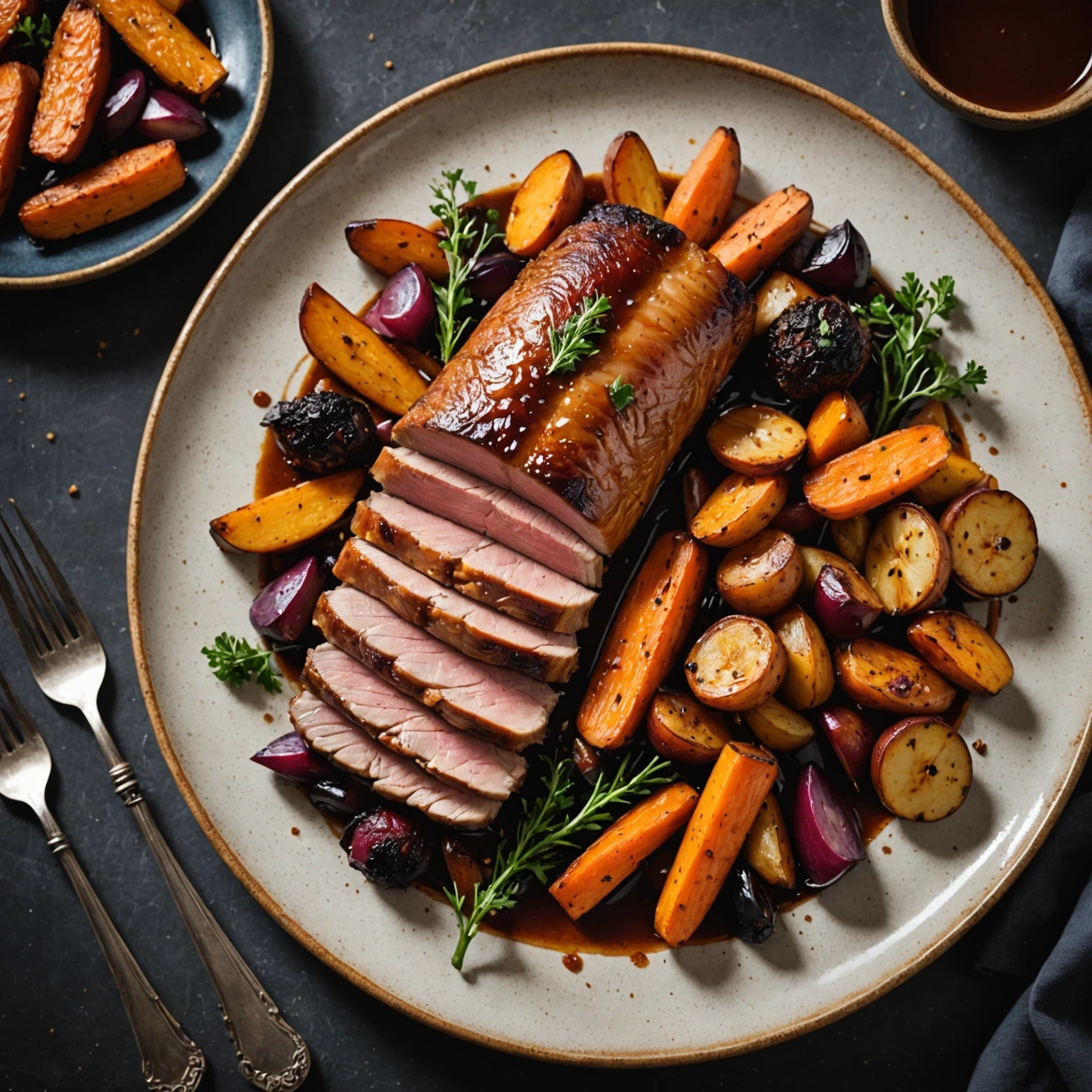 Air Fryer Paleo Maple-Glazed Duck Breast with Roasted Root Vegetables