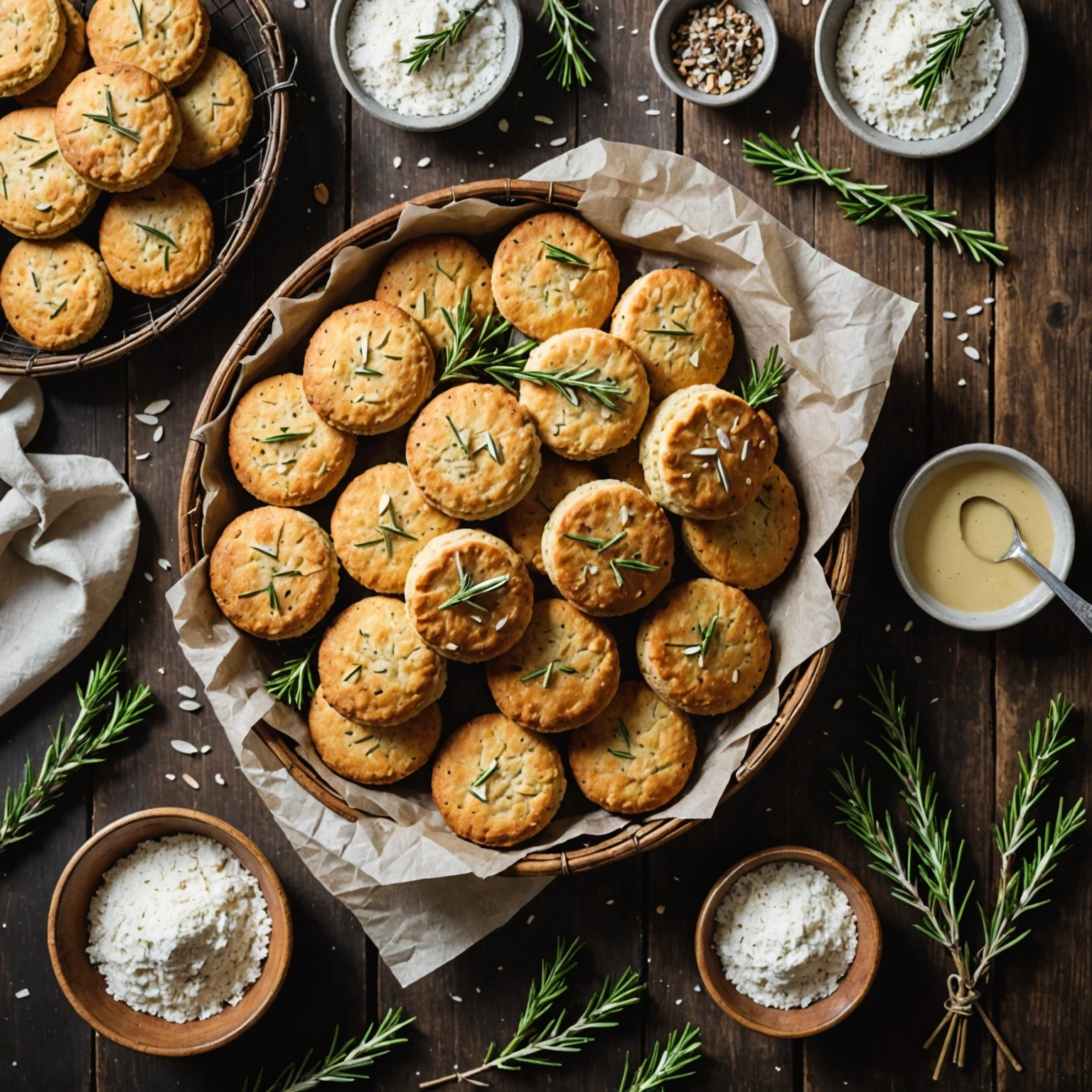 Air Fryer Crispy Almond Flour Biscuits with Rosemary