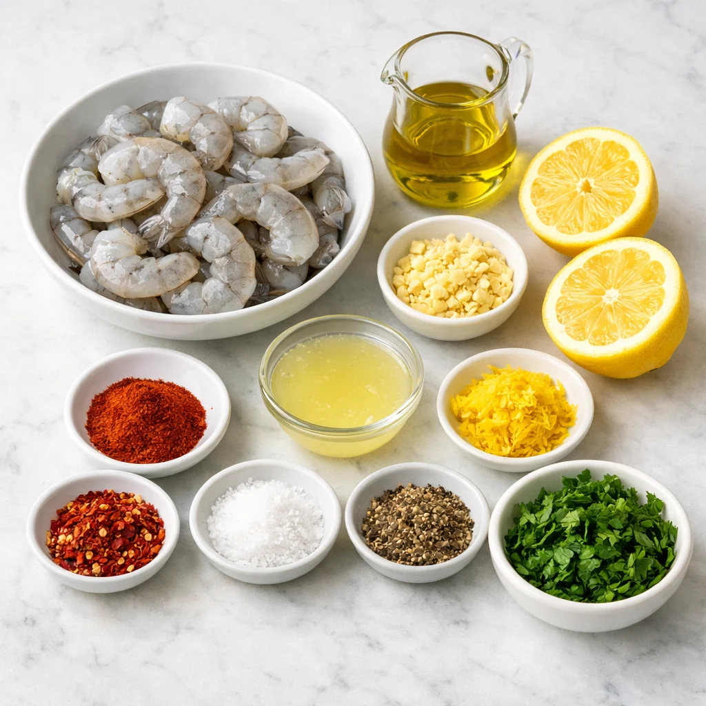 Ingredients for Air Fryer Lemon Garlic Shrimp