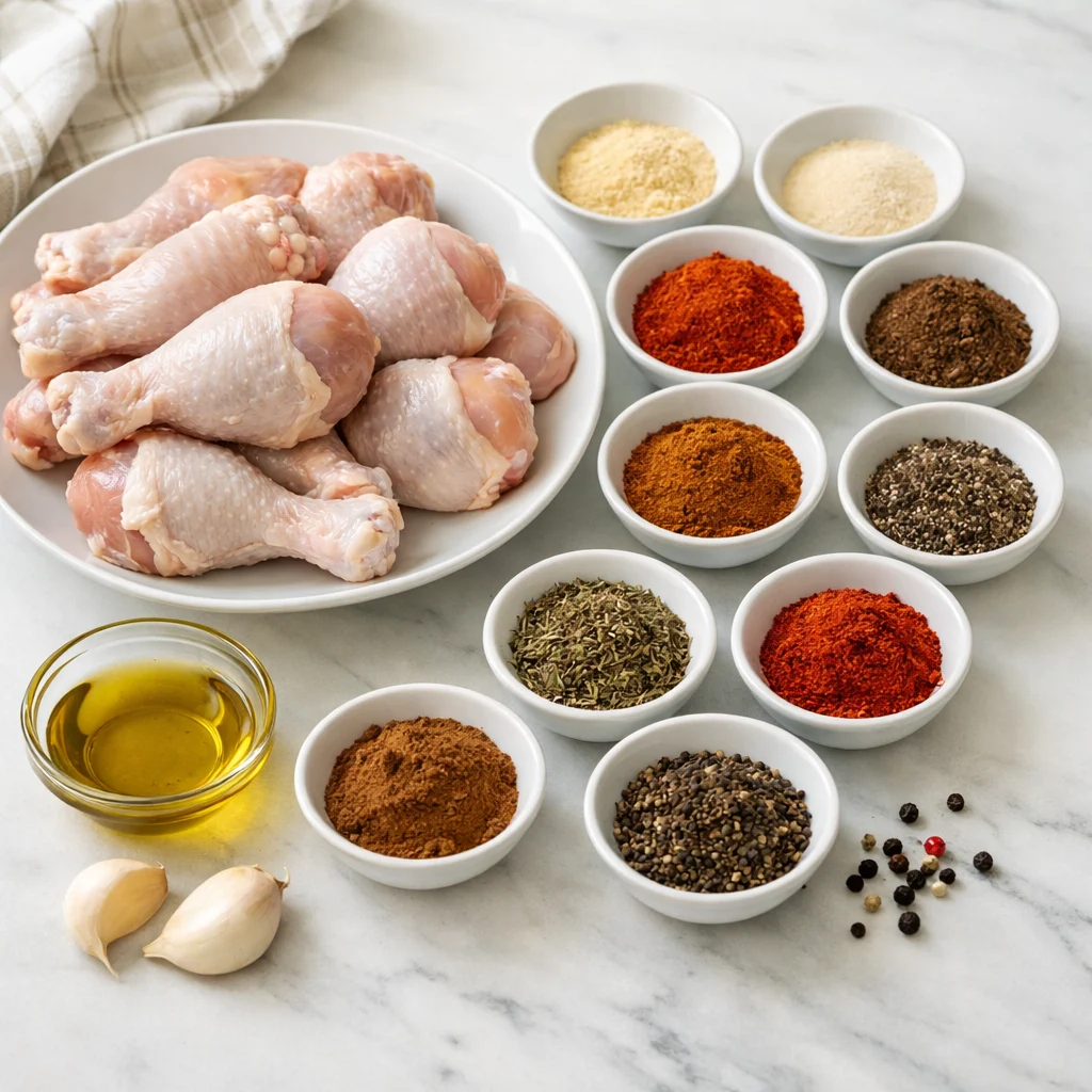 Ingredients for Air Fryer Spicy Jamaican Jerk Chicken Drumsticks
