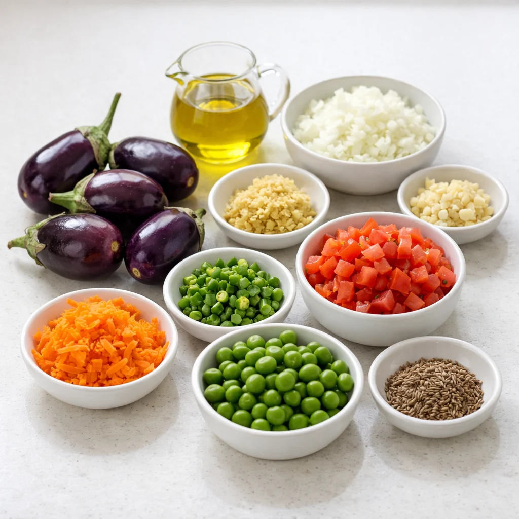 Ingredients for Air Fryer Indian Spiced Stuffed Eggplant