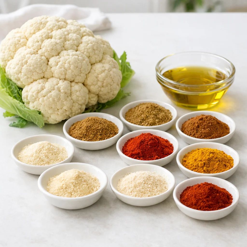 Ingredients for Air Fryer Spiced Moroccan Cauliflower Steaks