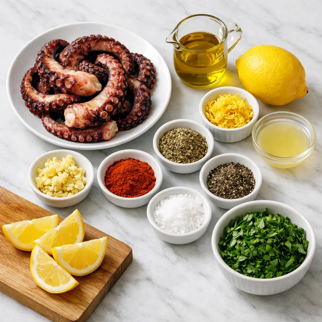 Ingredients for Air Fryer Crispy Mediterranean Grilled Octopus