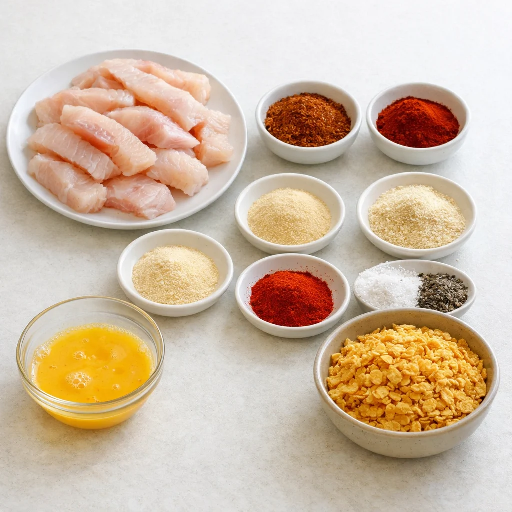 Ingredients for Air Fryer Spicy Cajun Catfish Tacos with Lime Slaw