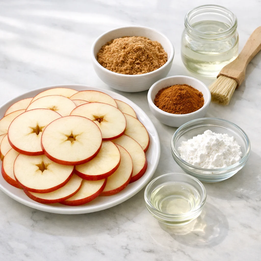 Ingredients for Air Fryer Crispy Baked Apple Chips with Cinnamon Sugar