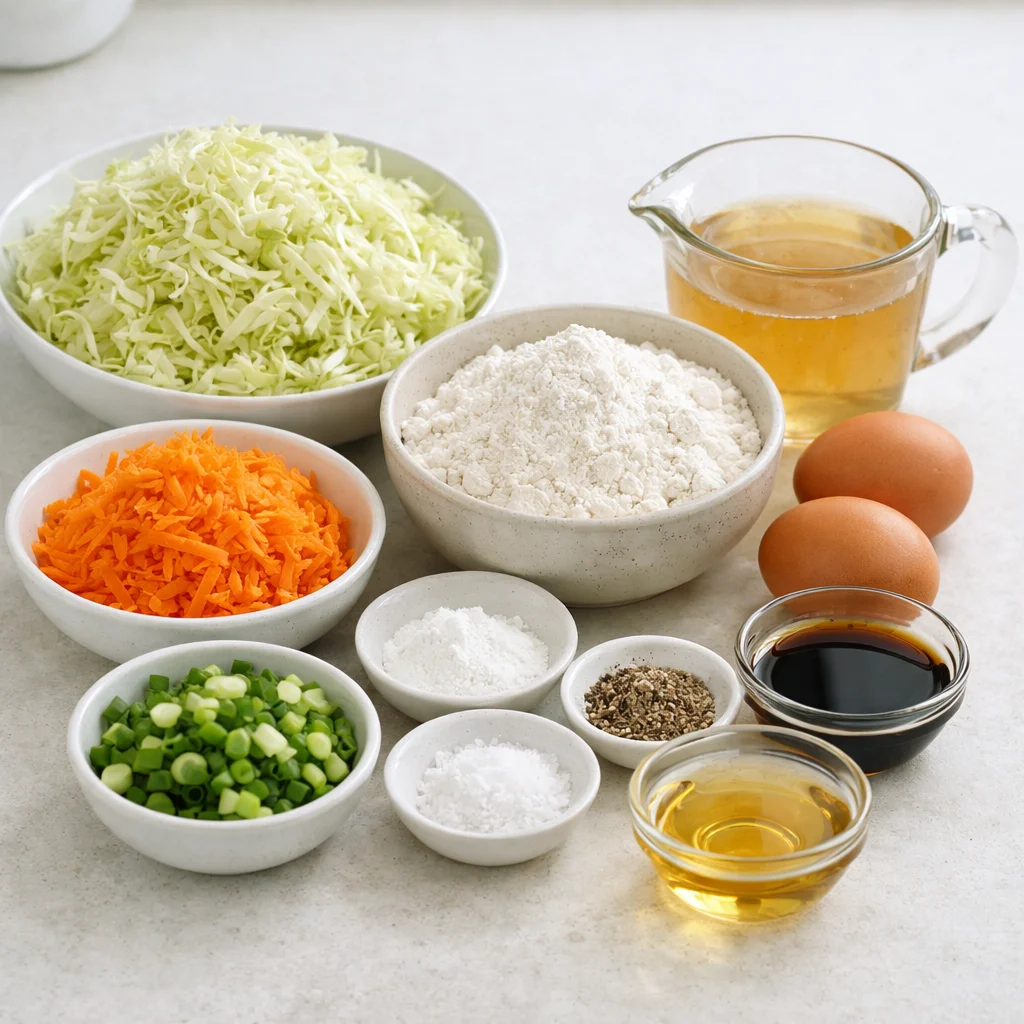 Ingredients for Air Fryer Savory Japanese Okonomiyaki Pancakes