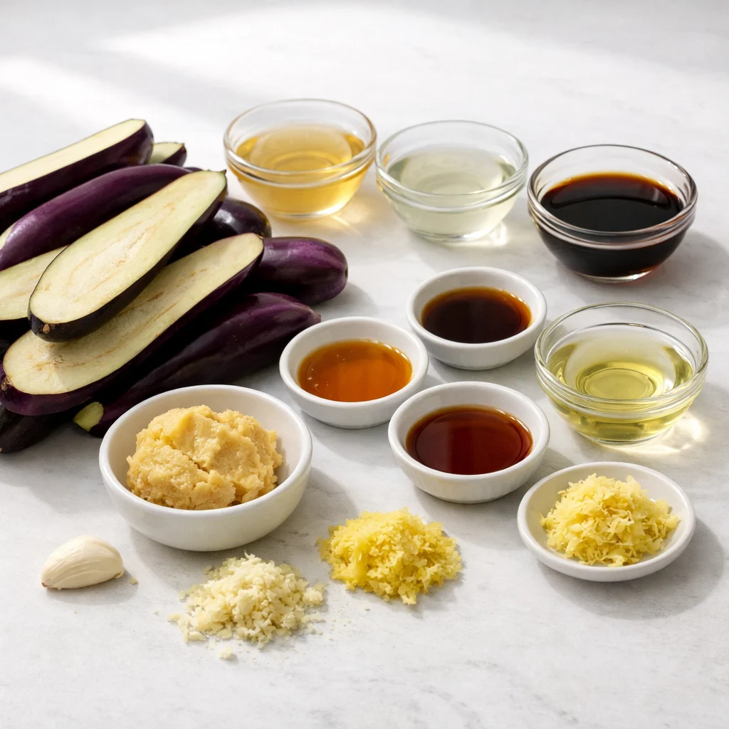 Ingredients for Air Fryer Japanese Miso-Glazed Eggplant