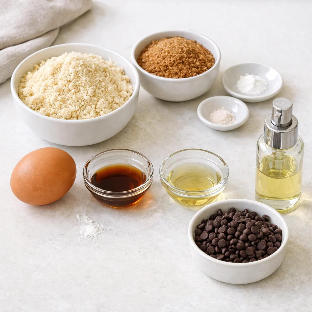 Ingredients for Air Fryer Almond Flour Chocolate Chip Biscotti