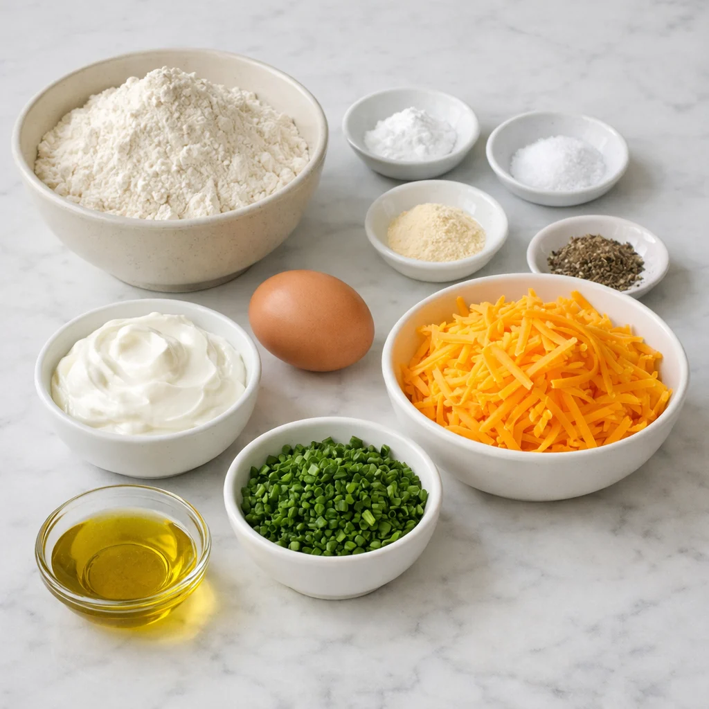 Ingredients for Air Fryer Savory Cheddar and Chive Biscotti